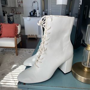 Bershka White Lace Up Boot!